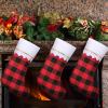 imageZubebe 60 Pcs Felt Christmas Stockings 15 Inch Party Favors Stockings Xmas Decoration Stockings Rustic Christmas Santa Stockings for Christmas Holidays Anniversaries Home Bedroom SnowflakePlaid