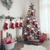 imageZubebe 60 Pcs Felt Christmas Stockings 15 Inch Party Favors Stockings Xmas Decoration Stockings Rustic Christmas Santa Stockings for Christmas Holidays Anniversaries Home Bedroom SnowflakePlaid