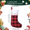 imageZubebe 60 Pcs Felt Christmas Stockings 15 Inch Party Favors Stockings Xmas Decoration Stockings Rustic Christmas Santa Stockings for Christmas Holidays Anniversaries Home Bedroom SnowflakePlaid