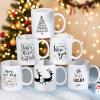 imageZubebe Christmas Coffee Mugs Set of 6 11oz Ceramic Coffee Cups Snowman Mugs Cocoa Milk Tea Holiday Mugs Christmas New Year Party Decor Gift for Women Family Friends ColleaguesElk
