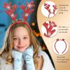 imageZubebe Christmas Deer Antlers Headband Glitter Snowflake Reindeer Bulk Antlers Headpiece Headdress for Costume Party24 Pcs