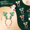 imageZubebe Christmas Deer Antlers Headband Glitter Snowflake Reindeer Bulk Antlers Headpiece Headdress for Costume Party48 Pcs