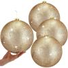 imageZubebe 4 Pcs Extra Large Christmas Ball Ornaments Glitter 8 200 Mm Giant Oversized Plastic Xmas Ball Big Hanging Christmas Tree Ornaments for Holiday Party Outdoor DecorSequin RedGlitter Champagne Gold