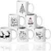 imageZubebe Christmas Coffee Mugs Set of 6 11oz Ceramic Coffee Cups Snowman Mugs Cocoa Milk Tea Holiday Mugs Christmas New Year Party Decor Gift for Women Family Friends ColleaguesElk