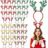imageZubebe Christmas Deer Antlers Headband Glitter Snowflake Reindeer Bulk Antlers Headpiece Headdress for Costume Party24 Pcs