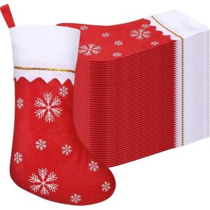 imageZubebe 36 Pcs 15 Inch Felt Christmas Stockings Stockings Xmas Decoration Stockings Rustic Christmas Santa Stockings for Christmas Party Favors Home Decor MixedSnowflake