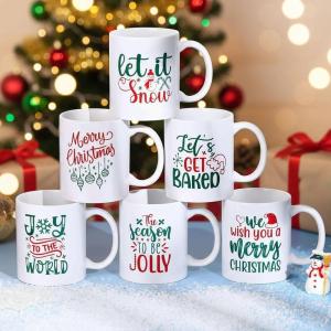 imageZubebe Christmas Coffee Mugs Set of 6 11oz Ceramic Coffee Cups Snowman Mugs Cocoa Milk Tea Holiday Mugs Christmas New Year Party Decor Gift for Women Family Friends ColleaguesSnowman