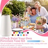 image:imageZubebe 12 Pack Ceramic Vase to Paint Your Own Porcelain Vase Bulk Ready to Paint White Ceramic Vases Unpainted Bisque Art for Pampas Grass Dry Flowers TrendyTrandy