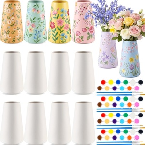 image:imageZubebe 12 Pack Ceramic Vase to Paint Your Own Porcelain Vase Bulk Ready to Paint White Ceramic Vases Unpainted Bisque Art for Pampas Grass Dry Flowers TrendyTrandy