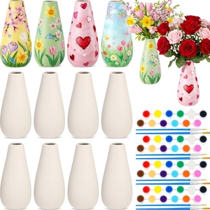 image:imageZubebe 12 Pack Ceramic Vase to Paint Your Own Porcelain Vase Bulk Ready to Paint White Ceramic Vases Unpainted Bisque Art for Pampas Grass Dry Flowers TrendyClassic
