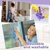 image:imageZubebe 12 Pcs Duster Refill Reusable Fleece Duster Refills Feather Flat Dusters Multi Surface Washable Cleaning Pads Tools for Home Blinds Car Pet Furniture Fans YellowGreyTurqClassic Color