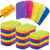 image:imageZubebe 12 Pcs Duster Refill Reusable Fleece Duster Refills Feather Flat Dusters Multi Surface Washable Cleaning Pads Tools for Home Blinds Car Pet Furniture Fans YellowGreyTurqDark Color