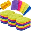 image:imageZubebe 12 Pcs Duster Refill Reusable Fleece Duster Refills Feather Flat Dusters Multi Surface Washable Cleaning Pads Tools for Home Blinds Car Pet Furniture Fans YellowGreyTurqDark Color