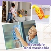 image:imageZubebe 12 Pcs Duster Refill Reusable Fleece Duster Refills Feather Flat Dusters Multi Surface Washable Cleaning Pads Tools for Home Blinds Car Pet Furniture Fans YellowGreyTurqStylish Color