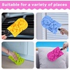image:imageZubebe 12 Pcs Duster Refill Reusable Fleece Duster Refills Feather Flat Dusters Multi Surface Washable Cleaning Pads Tools for Home Blinds Car Pet Furniture Fans YellowGreyTurqRed  Yellow  Green  Blue