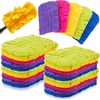 image:imageZubebe 12 Pcs Duster Refill Reusable Fleece Duster Refills Feather Flat Dusters Multi Surface Washable Cleaning Pads Tools for Home Blinds Car Pet Furniture Fans YellowGreyTurqDark Color