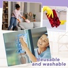 image:imageZubebe 12 Pcs Duster Refill Reusable Fleece Duster Refills Feather Flat Dusters Multi Surface Washable Cleaning Pads Tools for Home Blinds Car Pet Furniture Fans YellowGreyTurqColorful