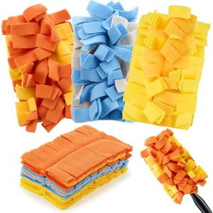 image:imageZubebe 12 Pcs Duster Refill Reusable Fleece Duster Refills Feather Flat Dusters Multi Surface Washable Cleaning Pads Tools for Home Blinds Car Pet Furniture Fans YellowGreyTurqStylish Color