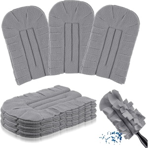 image:imageZubebe 12 Pcs Duster Refill Reusable Fleece Duster Refills Feather Flat Dusters Multi Surface Washable Cleaning Pads Tools for Home Blinds Car Pet Furniture Fans YellowGreyTurqGray