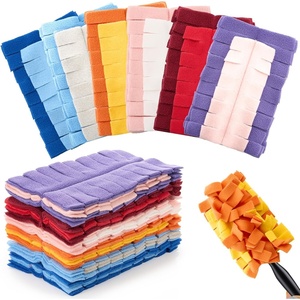 image:imageZubebe 12 Pcs Duster Refill Reusable Fleece Duster Refills Feather Flat Dusters Multi Surface Washable Cleaning Pads Tools for Home Blinds Car Pet Furniture Fans YellowGreyTurqColorful