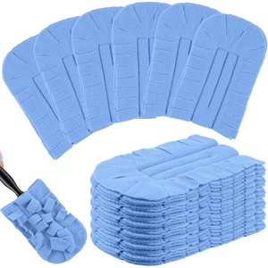 image:imageZubebe 12 Pcs Duster Refill Reusable Fleece Duster Refills Feather Flat Dusters Multi Surface Washable Cleaning Pads Tools for Home Blinds Car Pet Furniture Fans YellowGreyTurqBlue