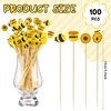 image:imageZubebe Summer Bees Cocktail Picks Sunflower Bamboo Toothpicks Cocktail Toothpicks for Cupcake Fruit Appetizers Drinks Baby Shower Party Decorations100 Pcs200