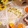 image:imageZubebe Summer Bees Cocktail Picks Sunflower Bamboo Toothpicks Cocktail Toothpicks for Cupcake Fruit Appetizers Drinks Baby Shower Party Decorations100 Pcs200